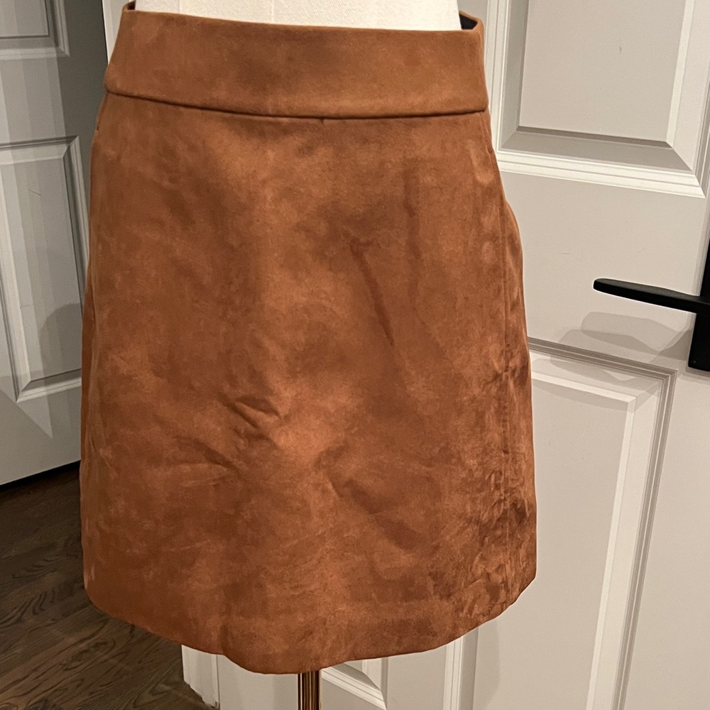 J. Crew Rich Brown Suede A-Line Skirt
